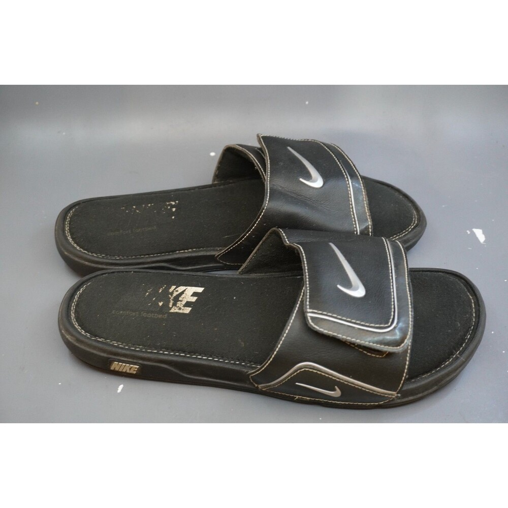 Nike Comfort Slide 2 Sandal Men's Size 13 Black/Metallic Silver Y2K 415205-002